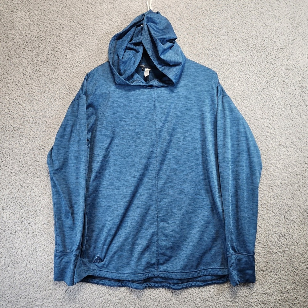 Adidas Primegreen Hoodie Sweatshirt Mens Large Blue Pullover Athleisure Casual‎